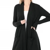 Pocket ope cardigan black
