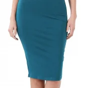 Basic Knee skirt teal